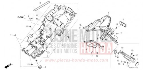 GARDE-BOUE ARRIERE CB500XAR de 2024